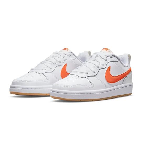 NEW NIKE Court Borough Low YOUTH (Kids) Size 6Y White/ Orange - Picture 3 of 7